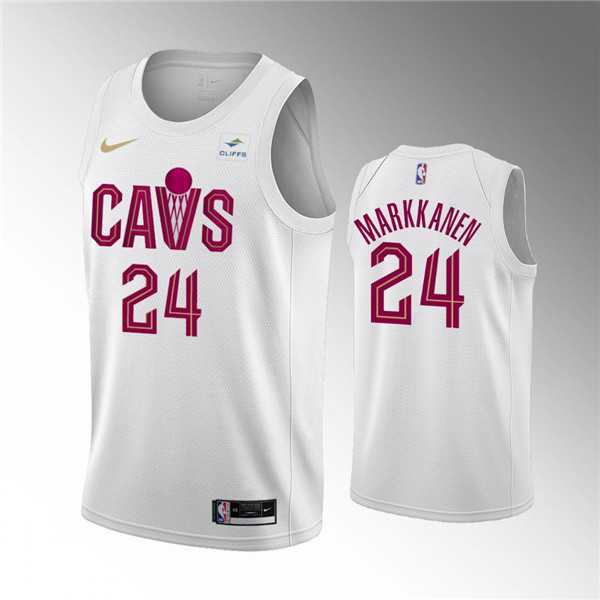 Men%27s Cleveland Cavaliers #24 Lauri Markkanen Association Edition Stitched Basketball Jersey Dzhi